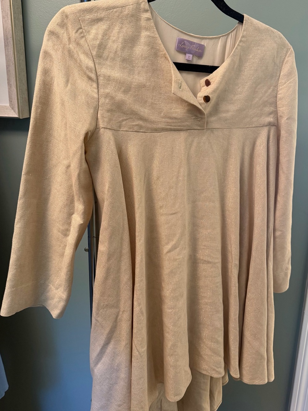Lacey Parker Cream Long-Sleeve Swing Dress